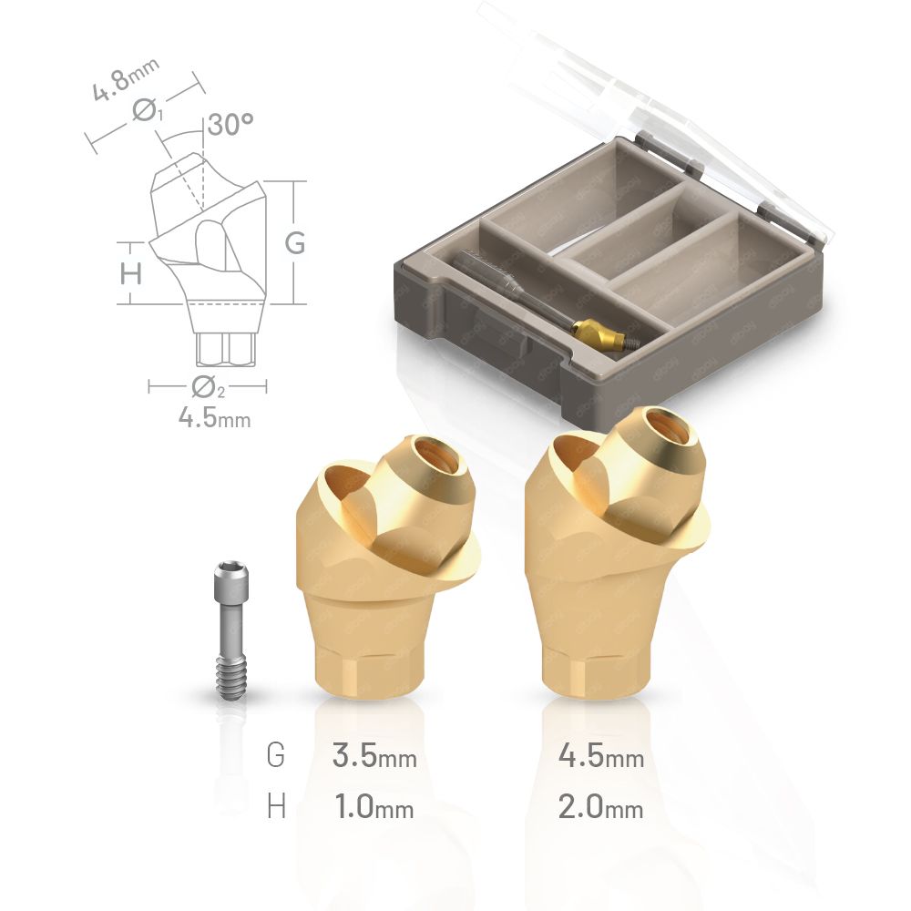 30° Angled Clicq™ Multi-Unit Abutment  Anti-Rotational Cone fitting with  Straumann® Nuvo - ConicalFit™ Standard Platform SP